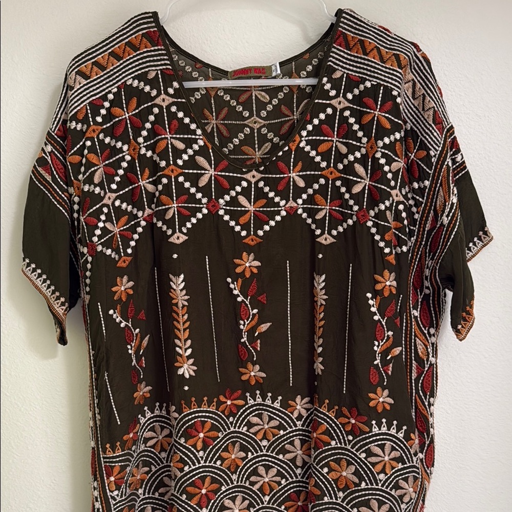 Johnny Was Olive Embroidered Aubrey Blouse